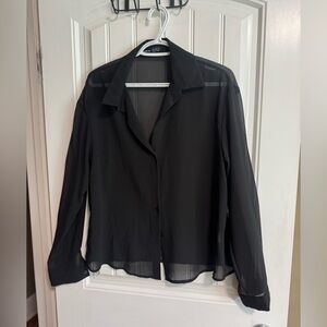 SHEIN Black Sheer Blouse
